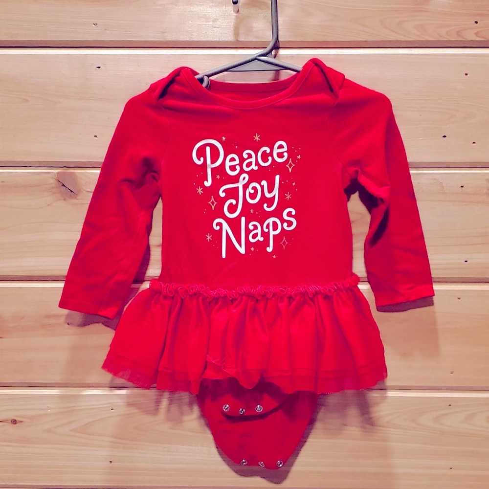 Christmas long sleeve dress w/ Tutu